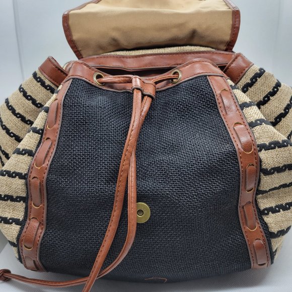 Lucky Brand KENDAL Black and Tan Backpack Handbag main image 5